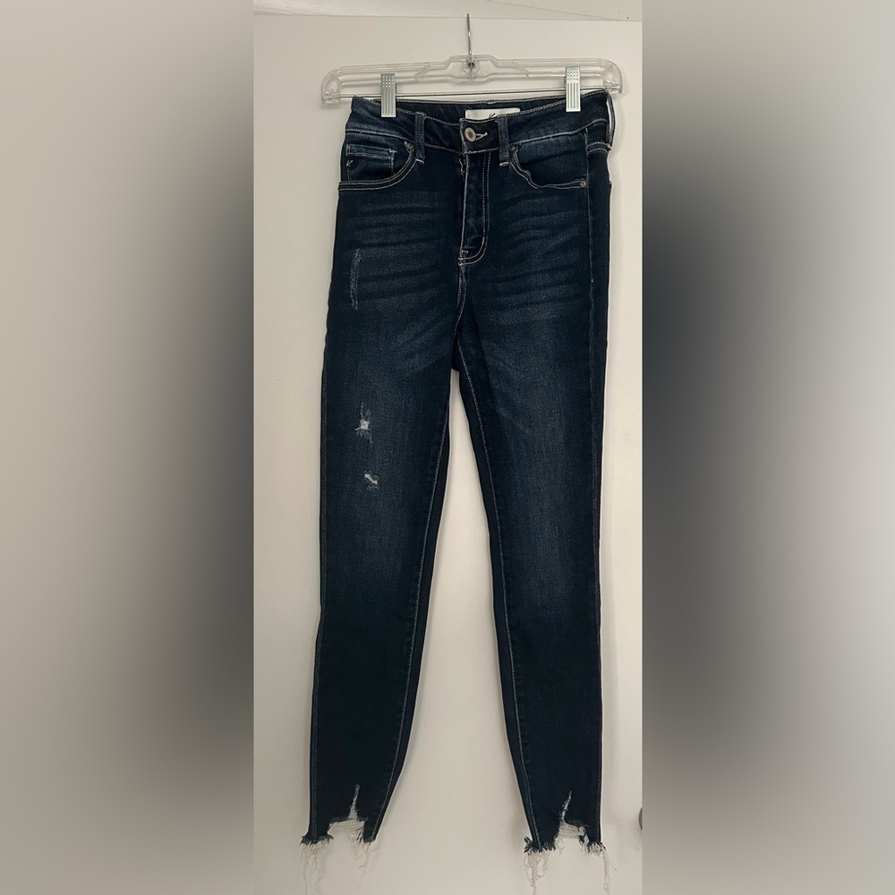 Kancan Dark Blue Distressed Women's Jeans